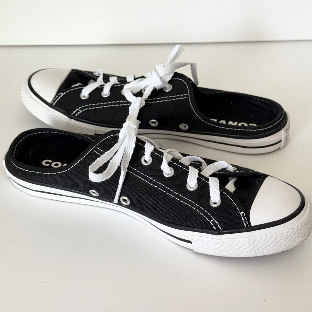 Converse All Star Black and White Slip-On Clogs - Picture 2 of 9